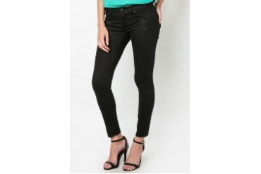 Embroidered Accent Icon Skinny