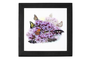 Tiger Swallowtail Butterfly Lilacs Art Keepsake Box by CafePress