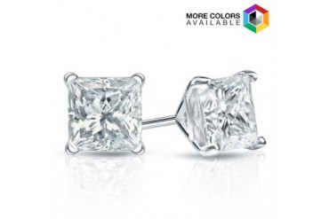 14K Gold Swarovski Square Stud Earrings
