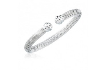 Mesh Cuff Bracelet in Silver
