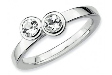 Stackable Expressions Sterling Silver Db White Topaz Stackable Ring