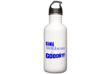 Obamamama Hey Hey Hey Goodbye Stainless Water Bot Anti obama Stainless Water Bottle 1.0L by CafePress