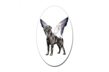 Great Dane Angel Black UC Oval Sticker Pets Sticker Oval by CafePress