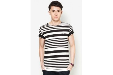 Kei&Kori Collarless Cut & Sew Stripe Tee