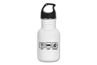 Eat Sleep Zombies Funny Kid's Water Bottle by CafePress