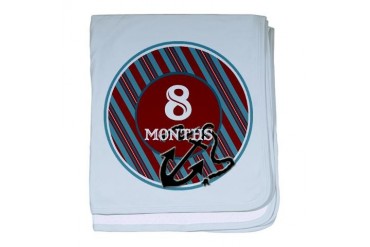 Coastal 8 Months Milestone Baby baby blanket by CafePress