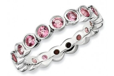 Stackable Expressions Sterling Silver Pink Tourmaline Stackable Ring