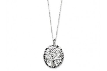 Sentimental Expressions(tm) Silver Antiqued Tree of Life 18 Inch Necklace