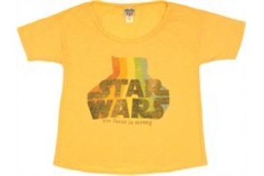 Star Wars The Force is Strong Rainbow Logo Loose Fit Ladies Tee by JUNK FOOD