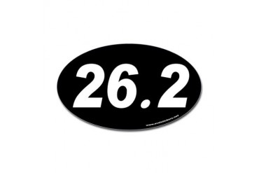 26.2 Oval Sticker (white text on black background)