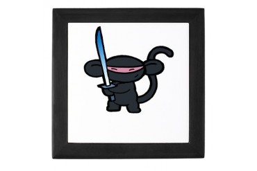 Black Minky with Shiny Sword Funny Keepsake Box by CafePress