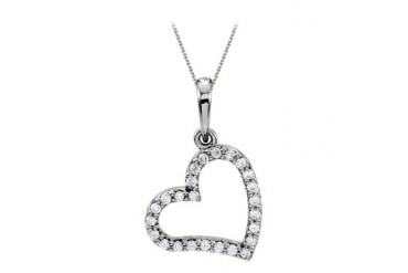 ous Diamond Heart Pendant in 14K White Gold with Decent Price Pretty Design