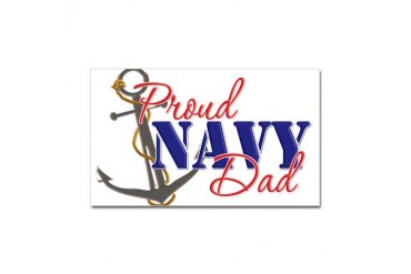 Proud Navy Dad anchor Rectangle Sticker