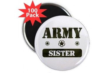 Army Sister Army 2.25 Magnet 100 pack by CafePress