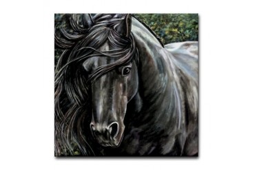 Dreamer Friesian Horse - Horse Tile Coaster by CafePress