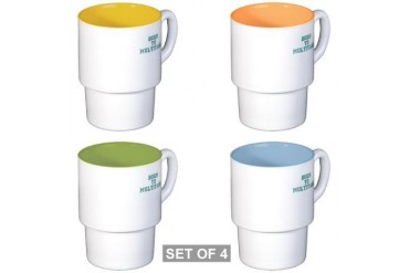 Born To Multitask Robot Stackable Mug Set 4 mugs by CafePress