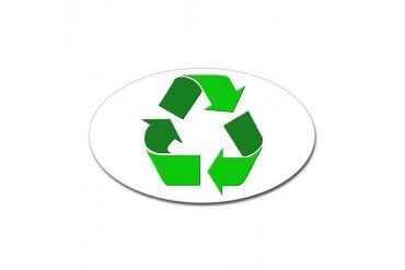 Recycle Environment Symbol Oval Sticker
