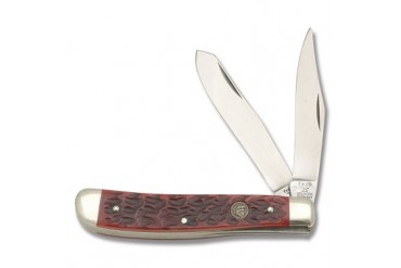 Hen & Rooster Trapper with Red Pickbone Handle