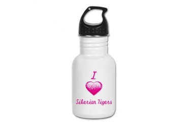 I Love/Heart Siberian Tigers Animals Kid's Water Bottle by CafePress