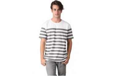 Sequel Raw T-Shirt Basic Stripe Grey