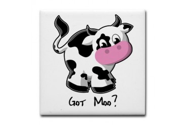 Got Moo? - Cow Farm Tile Coaster by CafePress