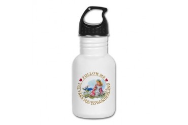 Follow Me To Wonderland Baby Kid's Water Bottle by CafePress