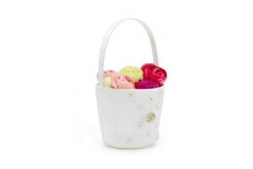 Beautiful/Elegant Flower Basket in Satin With Rhinestones (102037349)