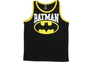 DC Comics Batman Name Over Logo Ringer Tank Top