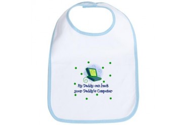 Daddy can hack your Daddy's Computer Baby Bib