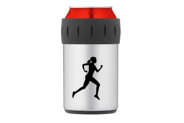 runner girl Thermos Can Cooler Exercise Thermosreg; Can Cooler by CafePress
