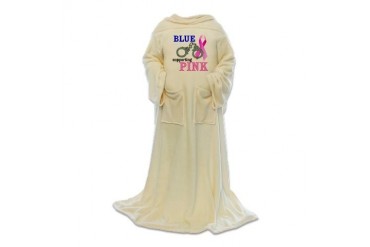 Blue supporting Pink Breast cancer awareness Blanket Wrap by CafePress