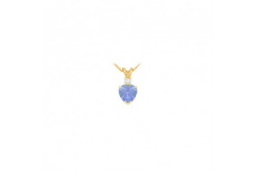 Tanzanite Heart Pendant with Cubic Zirconia in Gold Vermeil over 925 Silver
