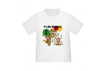 Monkey 3rd Birthday Toddler T-Shirt