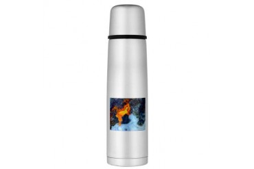 Golden Surfer Large Thermos Bottle Abstract Large Thermosreg; Bottle by CafePress