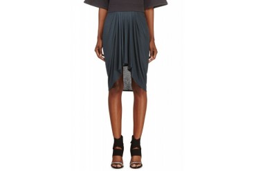 Helmut Lang Teal Jersey Scala Skirt