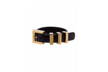 Saint Laurent Black Leather Signature Belt Bracelet