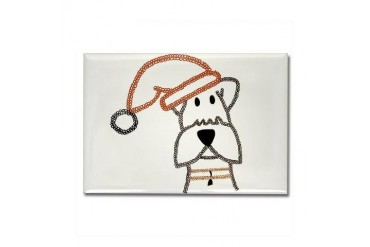 xmas dog.jpg Art Rectangle Magnet by CafePress