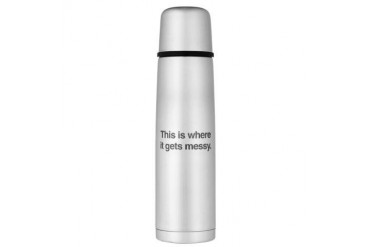 gets messy.png Large Thermos Bottle Funny Large Thermosreg; Bottle by CafePress