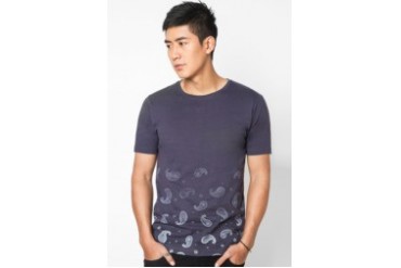 EZRA by ZALORA Ombre Paisley Tee