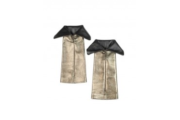 Metallic Reversible Leather Sleeve Gloves