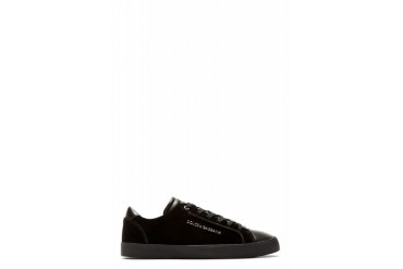 Dolce And Gabbana Black Suede Logo Sneakers