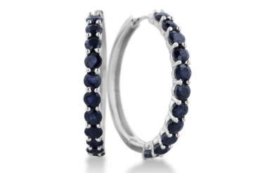 3.3ct Sapphire Hoop Earrings