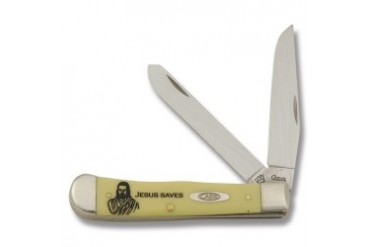 O/Case Jesus Saves Trapper with Yellow Composition Handle