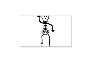 Waving Skeleton Holiday Sticker Rectangle by CafePress