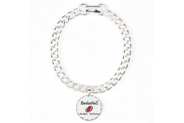 Basketball My Sport My Passion Charm Bracelet, One Sports Charm Bracelet, One Charm by CafePress
