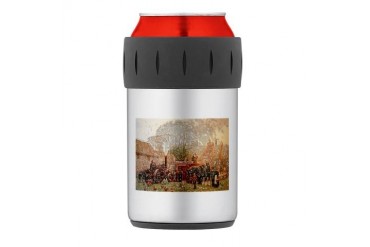 threshing Thermos Can Cooler Vintage Thermosreg; Can Cooler by CafePress