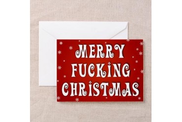 Merry fucking Christmas Cards Pk of 10 Funny Greeting Cards Pk of 10 by CafePress