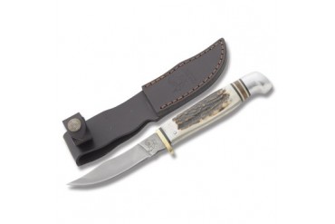 Hen and Rooster Stag Hunting Knife - Damascus