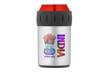 India Symbol Thermos Can Cooler Indian Thermosreg; Can Cooler by CafePress