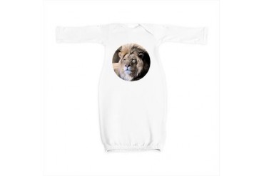 Round Lion Portrait Lion Baby Gown by CafePress